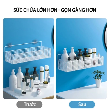Kệ Đựng Gia Vị Dán Tường Nhà Bếp Khung Sắt Sơn Tĩnh Điện GS04 - Giá 34.000, Gọn Gàng, Tiết Kiệm Không Gian