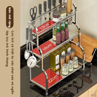 Kệ Đựng Gia Vị Inox 304 Cao Cấp 2 & 3 Tầng Không Gỉ - Giá Ưu Đãi 290.000 VND - Bảo Hành 2 Năm 5