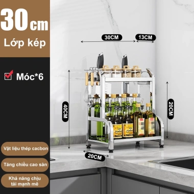 Kệ Đựng Gia Vị Inox 304 Cao Cấp 2 & 3 Tầng Không Gỉ - Giá Ưu Đãi 290.000 VND - Bảo Hành 2 Năm 9