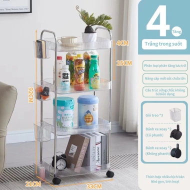Kệ đựng mỹ phẩm trong suốt có ngăn kéo - Kệ xe đẩy cao cấp, phụ kiện 99.000đ