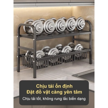 Kệ Gầm Bếp Đa Năng 52-88cm Điều Chỉnh, 1/2 Tầng Có Giỏ, Dùng Bồn Rửa - 259.000 VND 6