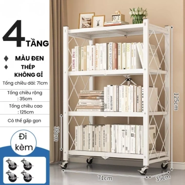 Kệ Gấp Gọn 3-5 Tầng GADI Không Lắp Ráp, Bánh Xe Di Chuyển, Chịu Lực, Kệ Bếp Kho 505k 6