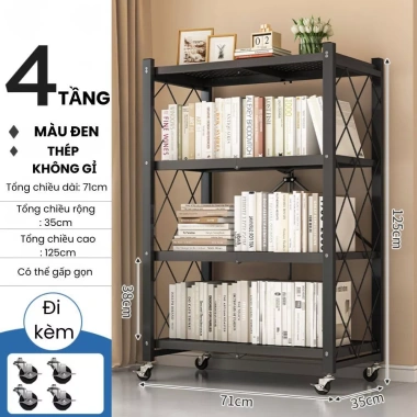 Kệ Gấp Gọn 3-5 Tầng GADI Không Lắp Ráp, Bánh Xe Di Chuyển, Chịu Lực, Kệ Bếp Kho 505k 7