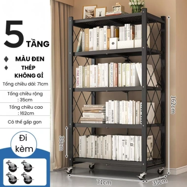 Kệ Gấp Gọn 3-5 Tầng GADI Không Lắp Ráp, Bánh Xe Di Chuyển, Chịu Lực, Kệ Bếp Kho 505k 10