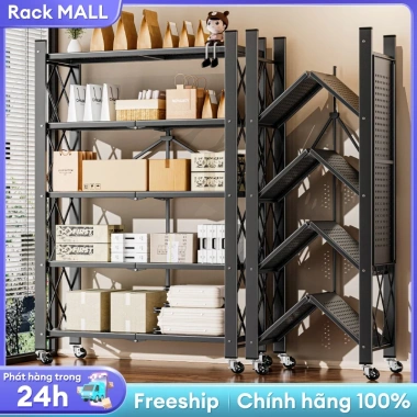 Kệ Gấp Gọn Bánh Xe Sơn Tĩnh Điện - Rack Đa Năng Để Đồ Tiện Lợi Giá 249k