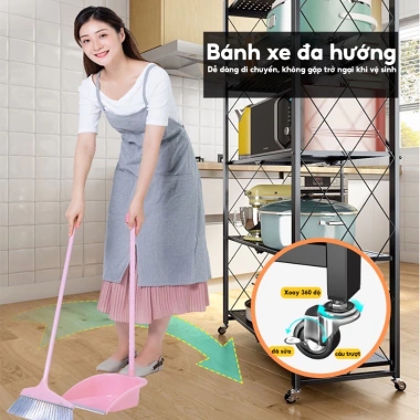 Kệ Gấp Gọn Bánh Xe Sơn Tĩnh Điện - Rack Đa Năng Để Đồ Tiện Lợi Giá 249k
