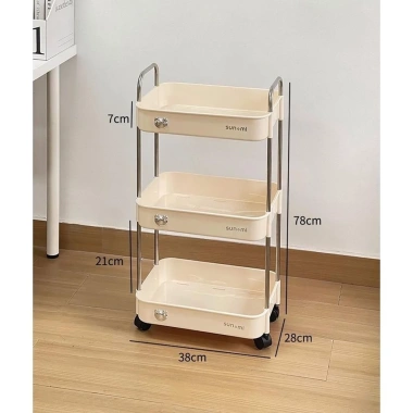 Kệ Gấu 3 Tầng Đa Năng Inox Dễ Thương, Có Bánh Xe và Tay Cầm Di Chuyển Giá 69.999 2