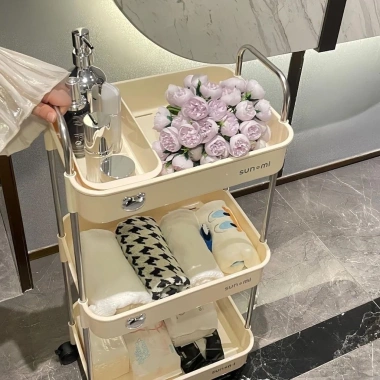 Kệ Gấu 3 Tầng Đa Năng Inox Dễ Thương, Có Bánh Xe và Tay Cầm Di Chuyển Giá 69.999 6