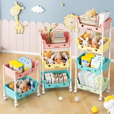 Kệ Gấu Đa Năng 4 Tầng Đồ Chơi Bé: Bánh Xe Di Chuyển, Tiện Lợi, Giá 99k 2