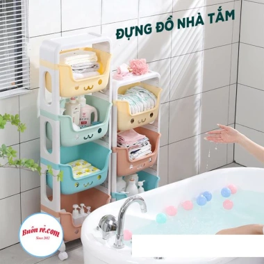 Kệ Gấu Hokor 4 Tầng Đa Năng Đựng Đồ Chơi Bé - Bánh Xe Nhựa Việt Nhật Cao Cấp - Giá 185.000 VND