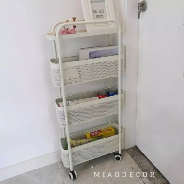 Kệ Giá Để Đồ Khe Hẹp 4 Tầng Full Thép Bánh Xe Di Chuyển - Giá Giảm 635.000 VND