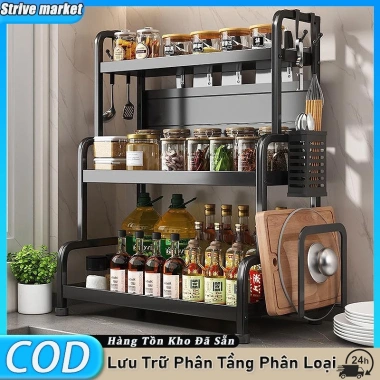 Kệ Giá Đựng Gia Vị 2/3 Tầng Nhỏ Gọn Cho Nhà Bếp - Tổ Chức Gọn Gàng, Giá Ưu Đãi 258.000