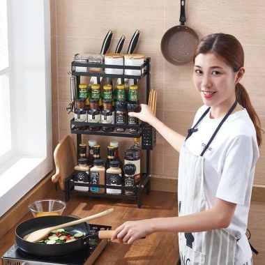 Kệ Gia Vị Bếp Thông Minh MKS005 - Thép Không Gỉ, Cài Dao Kéo, Đựng Nồi, Đũa Thìa, Gọn Gàng - Giá Ưu Đãi 198.500₫ 3