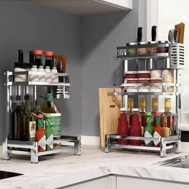 Kệ Gia Vị Bếp Thông Minh MKS005 - Thép Không Gỉ, Cài Dao Kéo, Đựng Nồi, Đũa Thìa, Gọn Gàng - Giá Ưu Đãi 198.500₫ 5