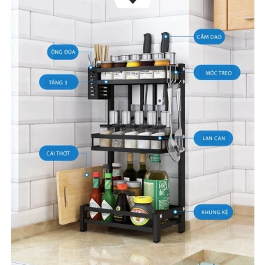 Kệ Gia Vị Bếp Thông Minh MKS005 - Thép Không Gỉ, Cài Dao Kéo, Đựng Nồi, Đũa Thìa, Gọn Gàng - Giá Ưu Đãi 198.500₫ 7