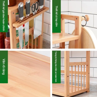 Kệ Gia Vị Đa Năng Gỗ Lắp Ghép Cho Bàn Nhà Bếp – Dễ Lau Chùi, Trang Trí, Giao Hàng Từ Hà Nội – 103k 7