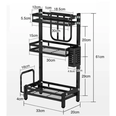 Kệ Gia Vị Đa Năng Sơn Đen Tĩnh Điện Giá Rẻ 123.998₫ Miễn Phí Ship Toàn Quốc 3