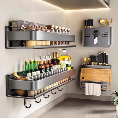 Kệ gia vị dán tường HOMELOVE – Treo tường, chống gỉ, đựng chai lọ bếp, giảm giá 112k