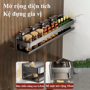 Kệ gia vị dán tường HOMELOVE – Treo tường, chống gỉ, đựng chai lọ bếp, giảm giá 112k