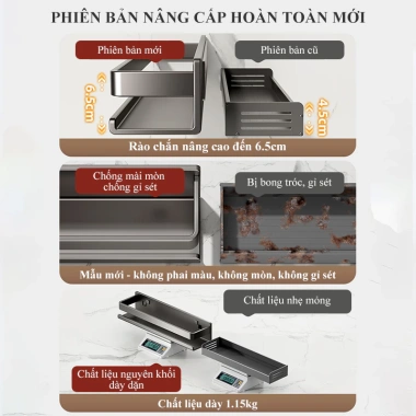 Kệ gia vị dán tường HOMELOVE – Treo tường, chống gỉ, đựng chai lọ bếp, giảm giá 112k