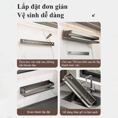 Kệ gia vị dán tường HOMELOVE – Treo tường, chống gỉ, đựng chai lọ bếp, giảm giá 112k 8 Kệ gia vị dán tường HOMELOVE – Treo tường, chống gỉ, đựng chai lọ bếp, giảm giá 112k 8