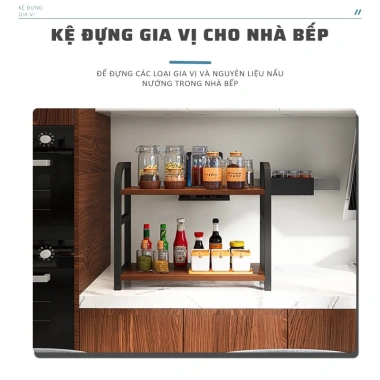 Kệ Gia Vị Để Bàn Nhà Bếp Gỗ Khung Sắt Sơn Tĩnh Điện Tiết Kiệm Không Gian 179k 2 Kệ Gia Vị Để Bàn Nhà Bếp Gỗ Khung Sắt Sơn Tĩnh Điện Tiết Kiệm Không Gian 179k 2