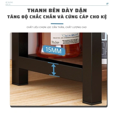 Kệ Gia Vị Để Bàn Nhà Bếp Gỗ Khung Sắt Sơn Tĩnh Điện Tiết Kiệm Không Gian 179k