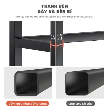 Kệ Gia Vị Để Bàn Nhà Bếp Gỗ Khung Sắt Sơn Tĩnh Điện Tiết Kiệm Không Gian 179k
