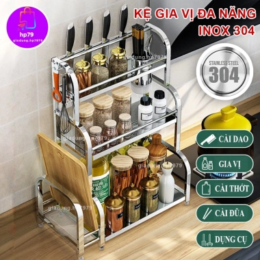 Kệ Gia Vị Inox 304 - Kệ Để Dao Thớt, Hũ Gia Vị, Dao Kéo, Ống Đũa - Tủ Nhà Bếp HP7.979 Giá ưu đãi 183.312₫ 2