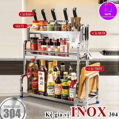 Kệ Gia Vị Inox 304 - Kệ Để Dao Thớt, Hũ Gia Vị, Dao Kéo, Ống Đũa - Tủ Nhà Bếp HP7.979 Giá ưu đãi 183.312₫ 3