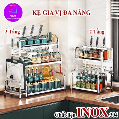 Kệ Gia Vị Inox 304 - Kệ Để Dao Thớt, Hũ Gia Vị, Dao Kéo, Ống Đũa - Tủ Nhà Bếp HP7.979 Giá ưu đãi 183.312₫ 5