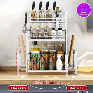 Kệ Gia Vị Inox 304 - Kệ Để Dao Thớt, Hũ Gia Vị, Dao Kéo, Ống Đũa - Tủ Nhà Bếp HP7.979 Giá ưu đãi 183.312₫ 7