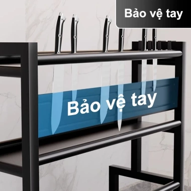 Kệ Gia Vị Inox Đa Năng, Ổn Định, Kèm Giá Thớt và Đũa - Giá 199k