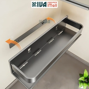Kệ gia vị KIVA thép carbon – Dán/khoan tường, bảo hành 10 năm, chỉ 180.000đ