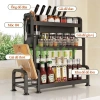 Kệ Gia Vị Lifinity Thép Cacbon Đen 2-3 Tầng 50cm - Công Suất Lớn, Đầy Đủ Phụ Kiện, Giá Ưu Đãi 160k 2