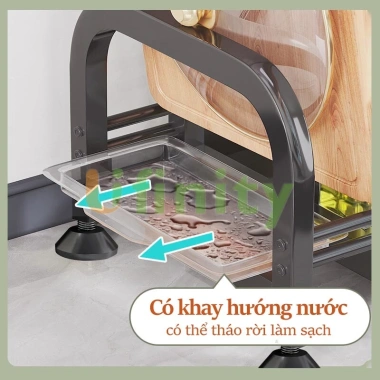 Kệ Gia Vị Lifinity Thép Cacbon Đen 2-3 Tầng 50cm - Công Suất Lớn, Đầy Đủ Phụ Kiện, Giá Ưu Đãi 160k