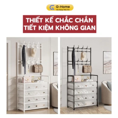 Kệ Giày 5 Tầng đa năng 8 móc và màn che chống bụi, gọn gàng tiện lợi, giá 195.000₫ 4