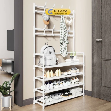 Kệ Giày 5 Tầng đa năng 8 móc và màn che chống bụi, gọn gàng tiện lợi, giá 195.000₫ 7