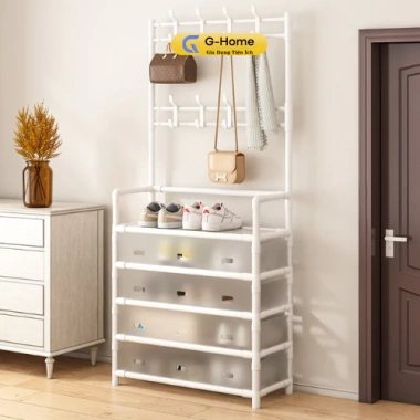 Kệ Giày 5 Tầng đa năng 8 móc và màn che chống bụi, gọn gàng tiện lợi, giá 195.000₫ 8