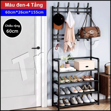 Kệ giày đa năng 5 tầng - Giá để giày, mũ, dép có móc treo, giảm giá 99.000₫