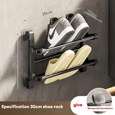 Kệ giày dép gắn tường thông minh, treo gấp gọn, tiết kiệm không gian, 59.000 VND 10