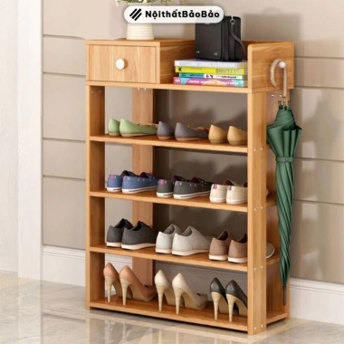 Kệ Giày Gỗ 5 Tầng Tiện Lợi, Lắp Ghép Thông Minh - Sắp Xếp Gọn Gàng Giá 172k