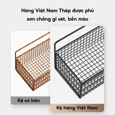 Kệ Giỏ Đựng Hành Tỏi Dán Tường Nhà Bếp Thép Sơn Tĩnh Điện - Giá chỉ 42.000₫, Tiết kiệm không gian tiện lợi 4