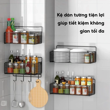 Kệ Giỏ Đựng Hành Tỏi Dán Tường Nhà Bếp Thép Sơn Tĩnh Điện - Giá chỉ 42.000₫, Tiết kiệm không gian tiện lợi 5