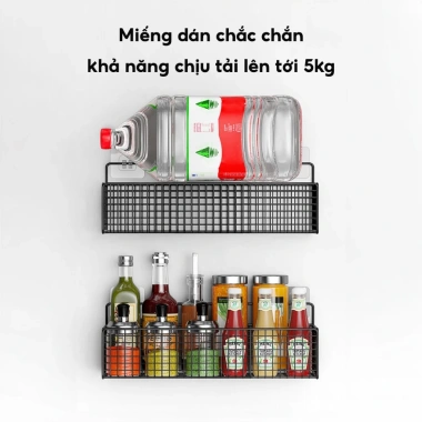 Kệ Giỏ Đựng Hành Tỏi Dán Tường Nhà Bếp Thép Sơn Tĩnh Điện - Giá chỉ 42.000₫, Tiết kiệm không gian tiện lợi 6