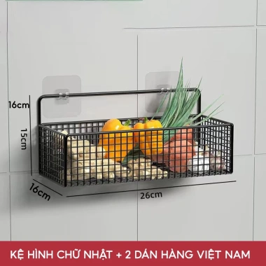 Kệ Giỏ Đựng Hành Tỏi Dán Tường Nhà Bếp Thép Sơn Tĩnh Điện - Giá chỉ 42.000₫, Tiết kiệm không gian tiện lợi 7