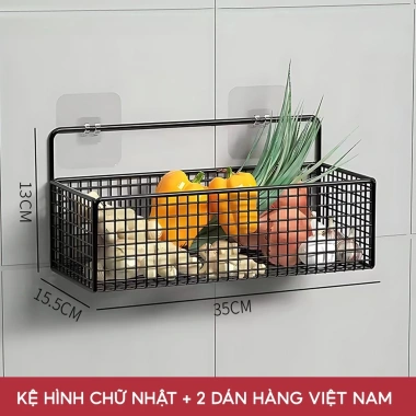 Kệ Giỏ Đựng Hành Tỏi Dán Tường Nhà Bếp Thép Sơn Tĩnh Điện - Giá chỉ 42.000₫, Tiết kiệm không gian tiện lợi 8