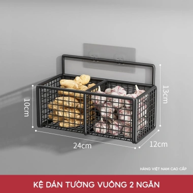 Kệ Giỏ Đựng Hành Tỏi Dán Tường Nhà Bếp Thép Sơn Tĩnh Điện - Giá chỉ 42.000₫, Tiết kiệm không gian tiện lợi 9