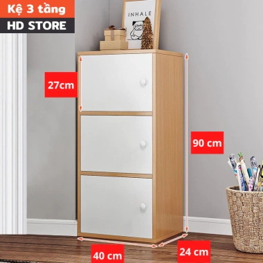 Kệ gỗ đa năng 3 tầng hiện đại, kệ tổ ong có tủ tiện dụng, decor giá 228.000₫ giảm từ 296.400₫