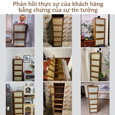Kệ gỗ tre 4-5 tầng Vintage cổ điển, nhiều ngăn, đẹp cho bếp, phòng khách, phòng ngủ - 368.000₫